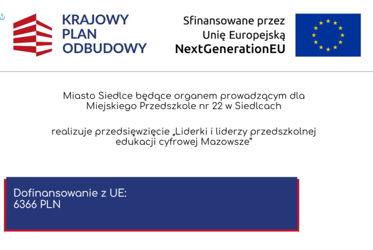 ,,Liderki i liderzy przedszkolnej edukacji cyfrowej Mazowsze”.